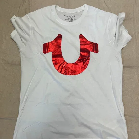 True Religion Shirts True Religion Red Horseshoe Mens White